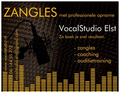 Zangles in een studio, nu met dubbele KORTING!